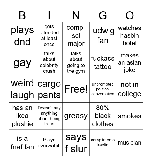 BF BINGO Card
