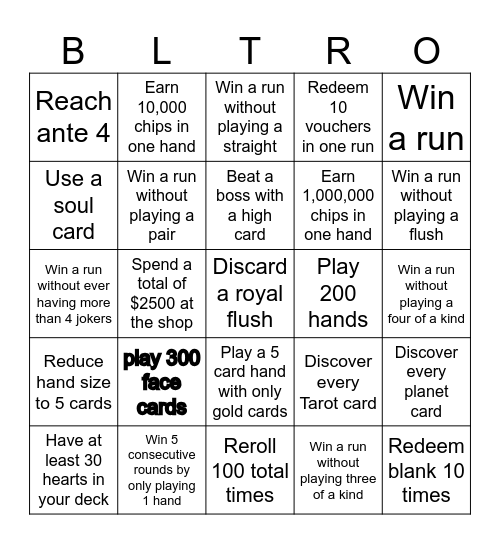 Balatro Bingo Card