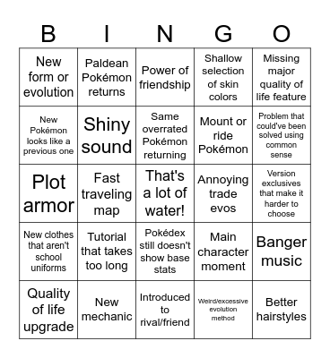Pokémon Winds & Waves Bingo Card