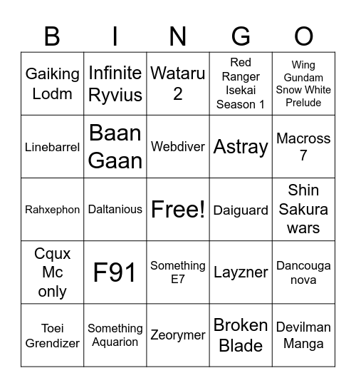 Expansion Bingo Card
