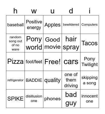 MLP EG ROCKS Bingo Card
