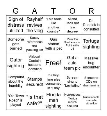 Man I love Florida Bingo Card