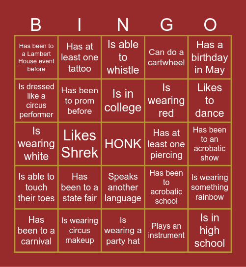 Pink Prom 2026 Bingo Card