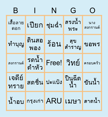 Science ARU Bingo Card
