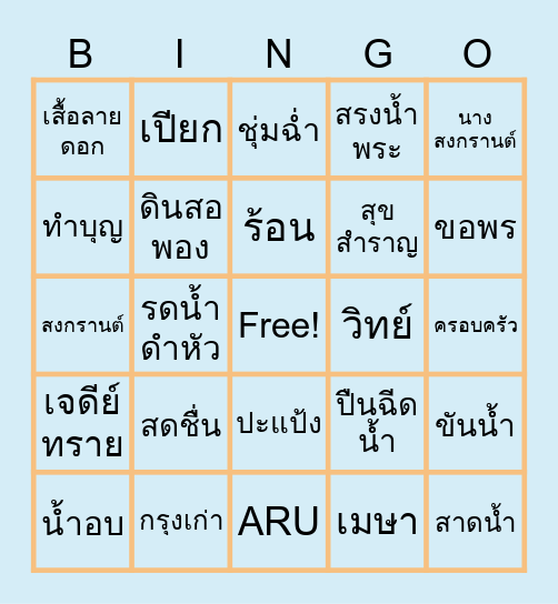 Science ARU Bingo Card