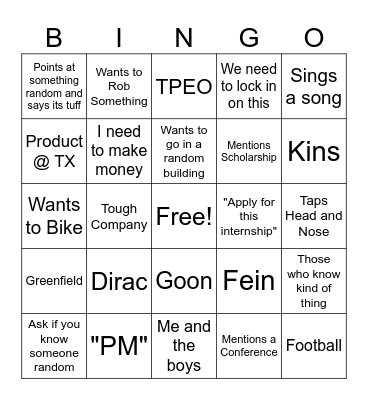 Vaishnuv Words/Phrases Bingo Card