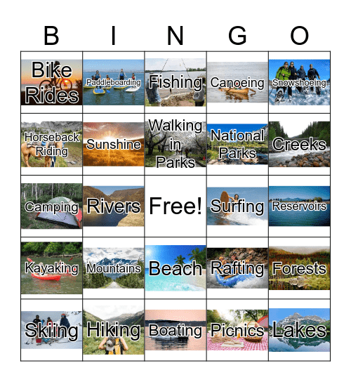 Great Outdoors Bingo Card