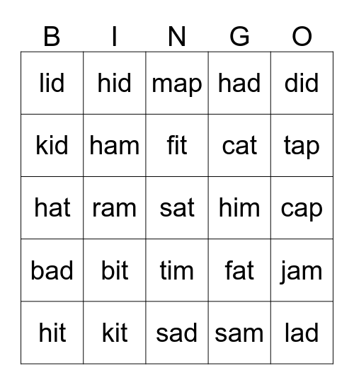 Laila Words - Goal 1 Bingo Card