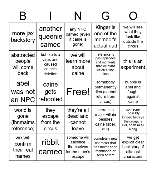 . Bingo Card