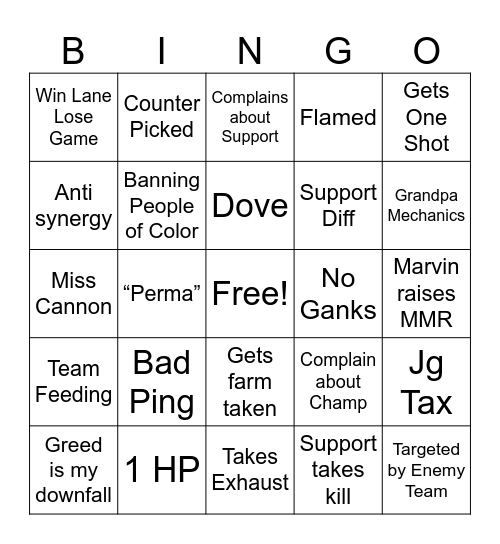 Grandpa’s Bingo Card Bingo Card