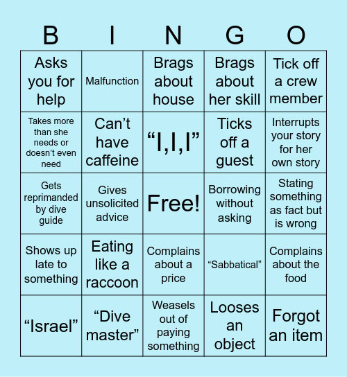 Socorro Bingo Card