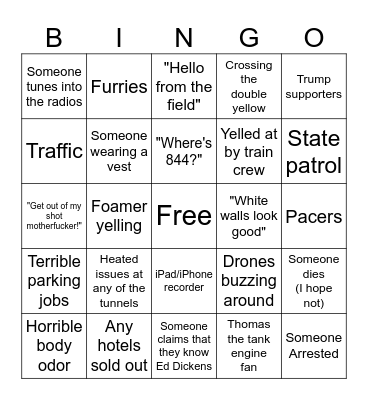 UP 4014 & R&N 2102 Bingo Card