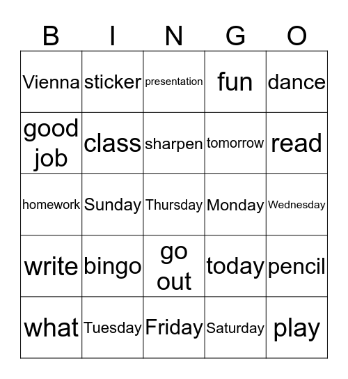 MSF2 U1 Bingo Card