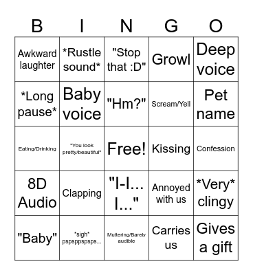 ASMR Bingo Card
