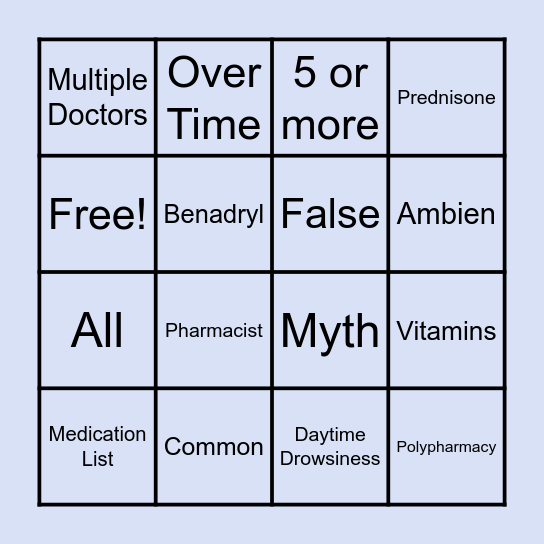 [AAPP] Polypharmacy & Mental Health Bingo! Bingo Card