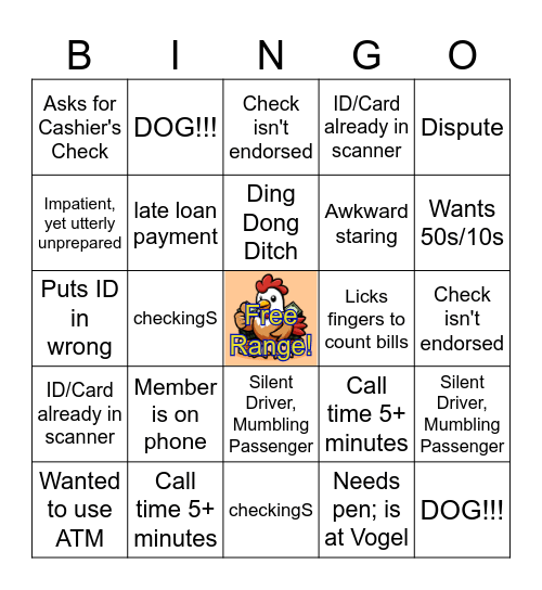 VBC Bingo Card
