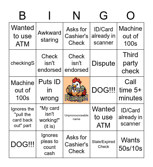 VBC Bingo Card