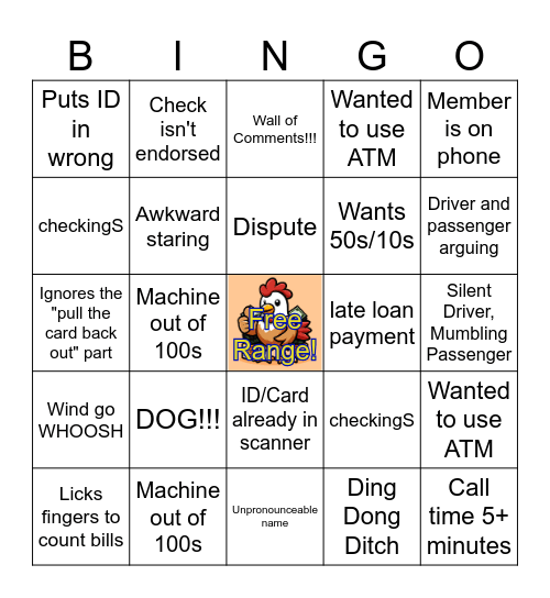 VBC Bingo Card