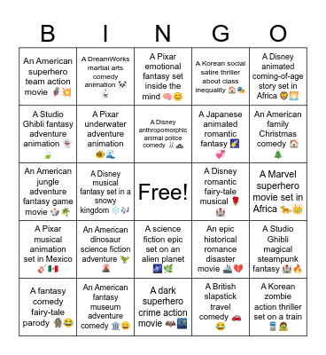B16 L2 A Japanese animated romantic fantasy 🌠💞 Bingo Card