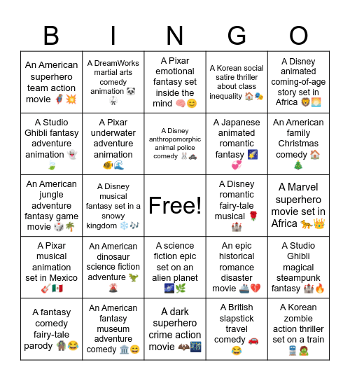 B16 L2 A Japanese animated romantic fantasy 🌠💞 Bingo Card