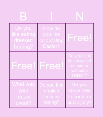 Revision Bingo Card