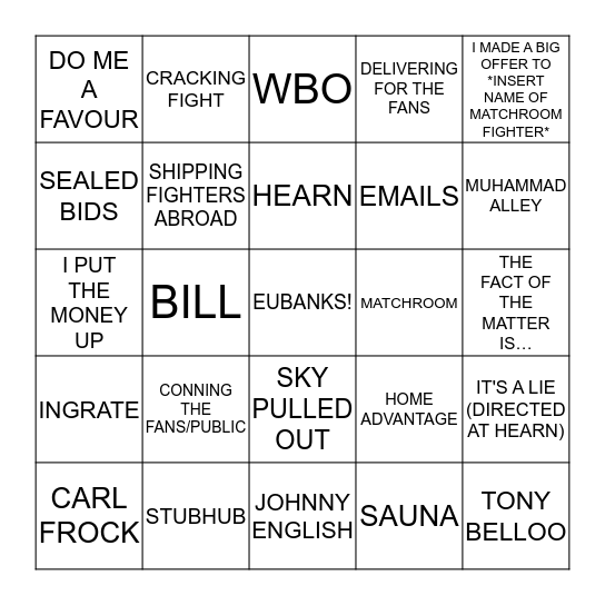 WARREN BINGO II Bingo Card