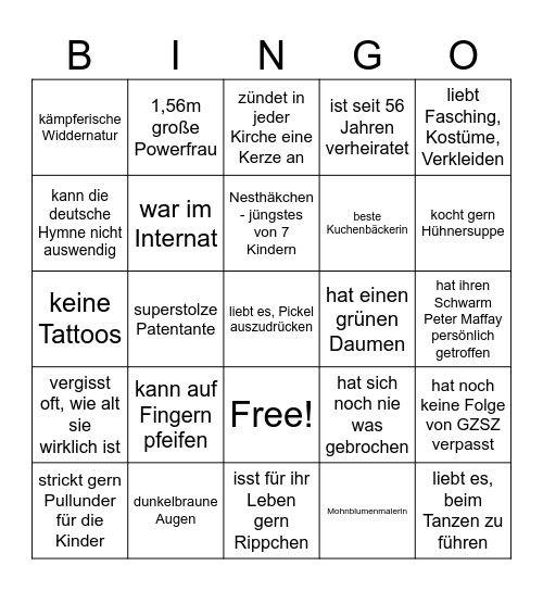 H A N N E ´ S   G E B U R T S T A G S - Bingo Card