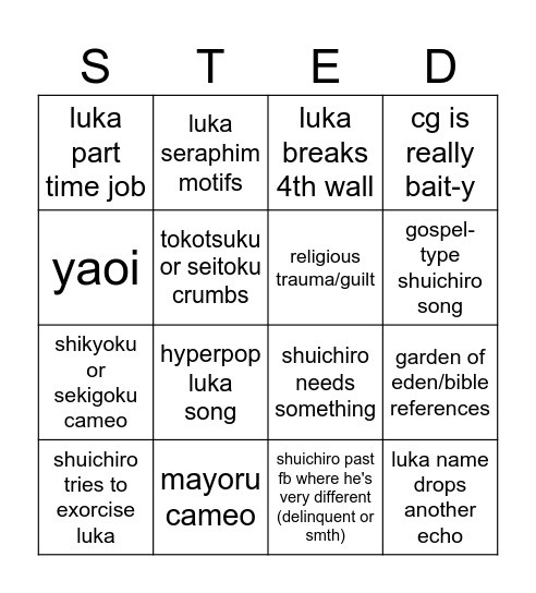 ainuku predictions Bingo Card