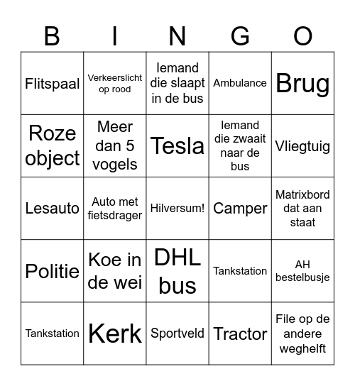 BUSBINGO Card