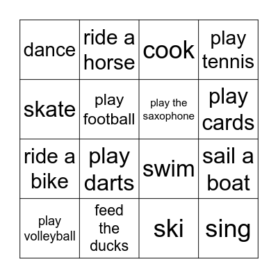 Bingo - free time Bingo Card