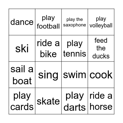 Bingo - free time Bingo Card