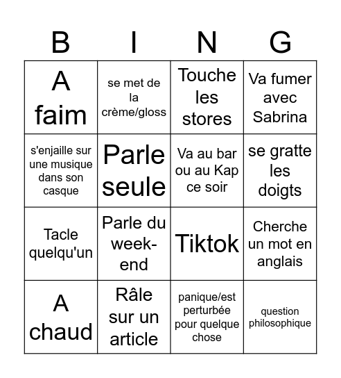 Marie-Lingo Bingo Card