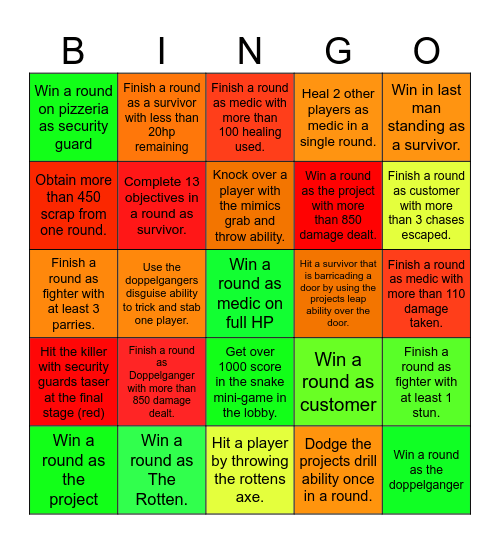 BITE BY NIGHT Bingo Card