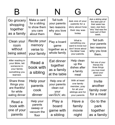 Crestview Bingo - Home Bingo Card