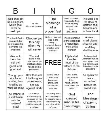 2026 Old Testament Doctrinal Mastery Bingo Card