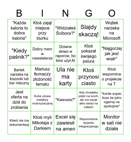 D - BOT Bingo Card