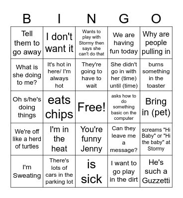 Heather Bingo Card