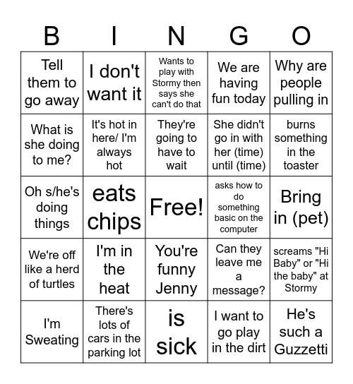 Heather Bingo Card