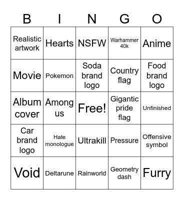 W/place Bingo Card