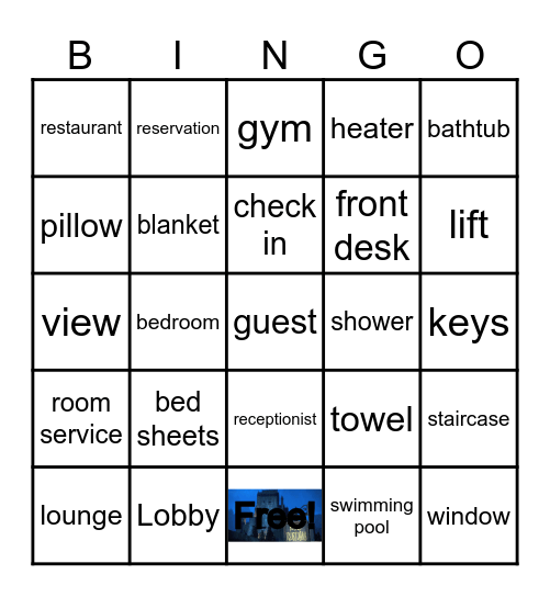 HOTEL Bingo Card