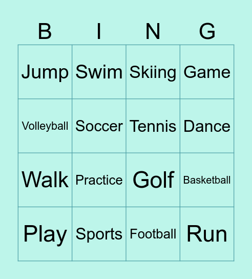 SPORTS IN ASL Bingo Card