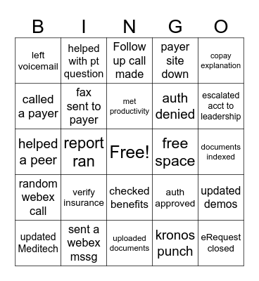 Patient Access Week 2026 Bingo Card