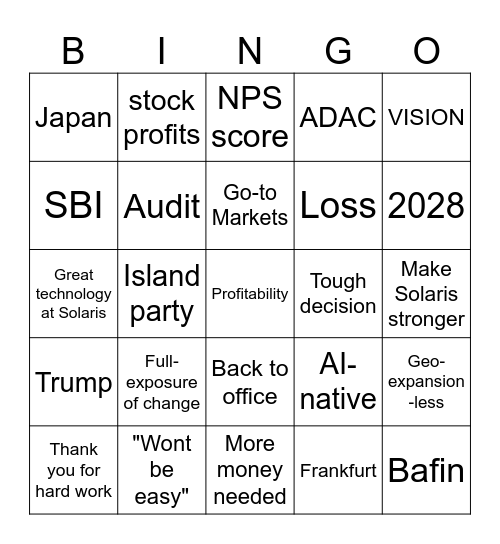 Bingo Card