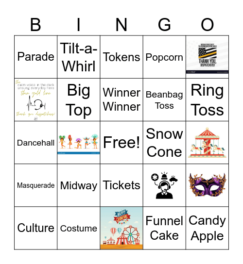 Telecommunicator Week 2026 - Carnival Bingo Card