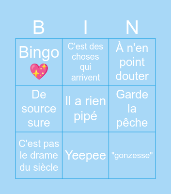 Baptiste Bingo Card
