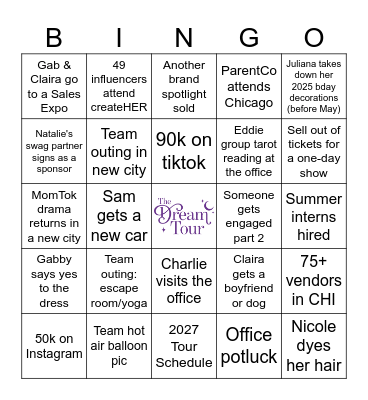 2025 Prego Office BINGO Card