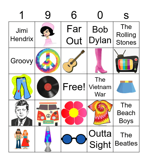 1960s BINGO Card