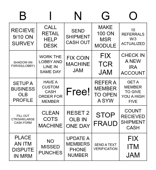 MSR May Bingo Card