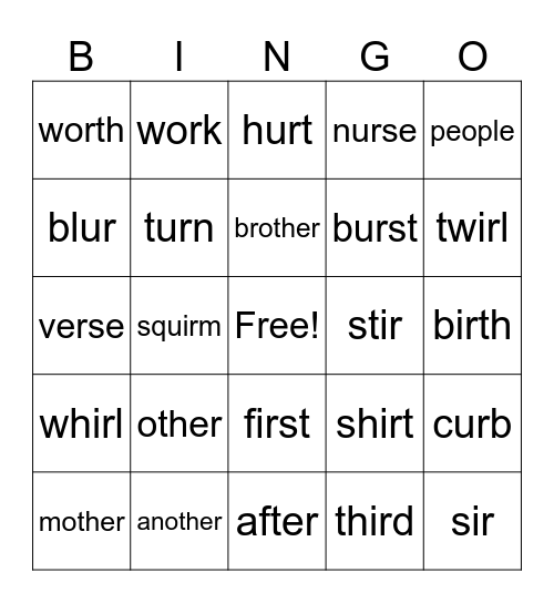 Lessons 81&82 Bingo Card