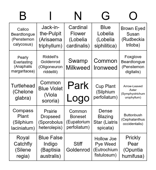 Native Plant Bingo Card